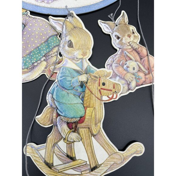 Vintage Bunny Mobile Rabbit Hopper Family Kathy Lawrence Easter Decor - Picture 5 of 10